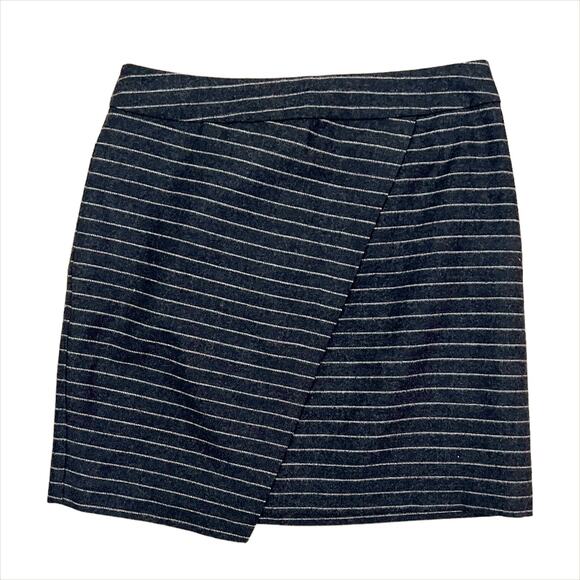 Madewell Gray Striped Asymmetrical Wool/Cotton Skirt Size 0 - Picture 3 of 9